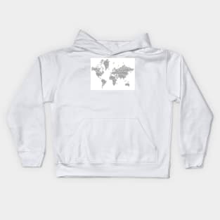 Black Lives Matter World Map Typography - White Kids Hoodie